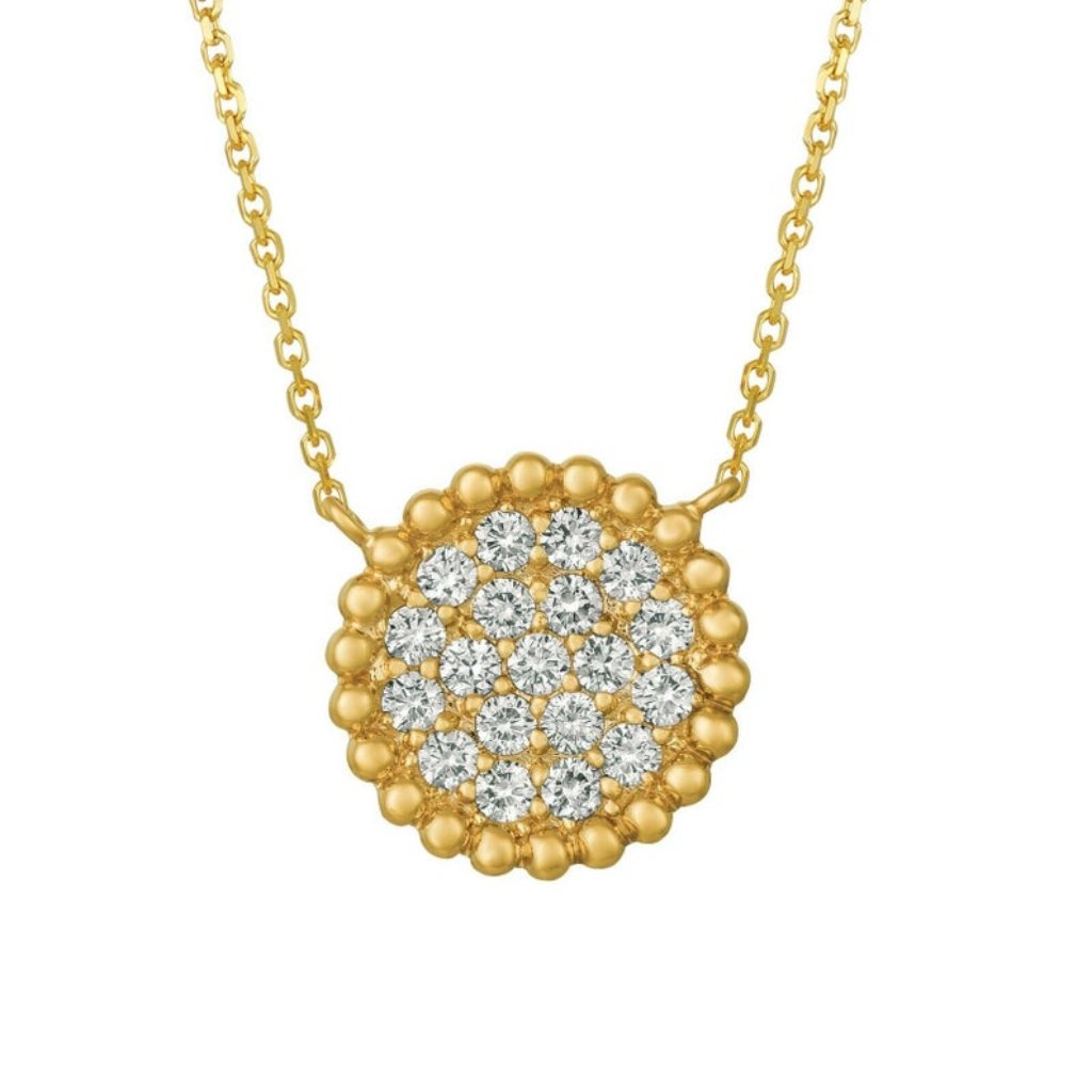 075 Carat Natural Diamond Necklace 14k Yellow 1350$